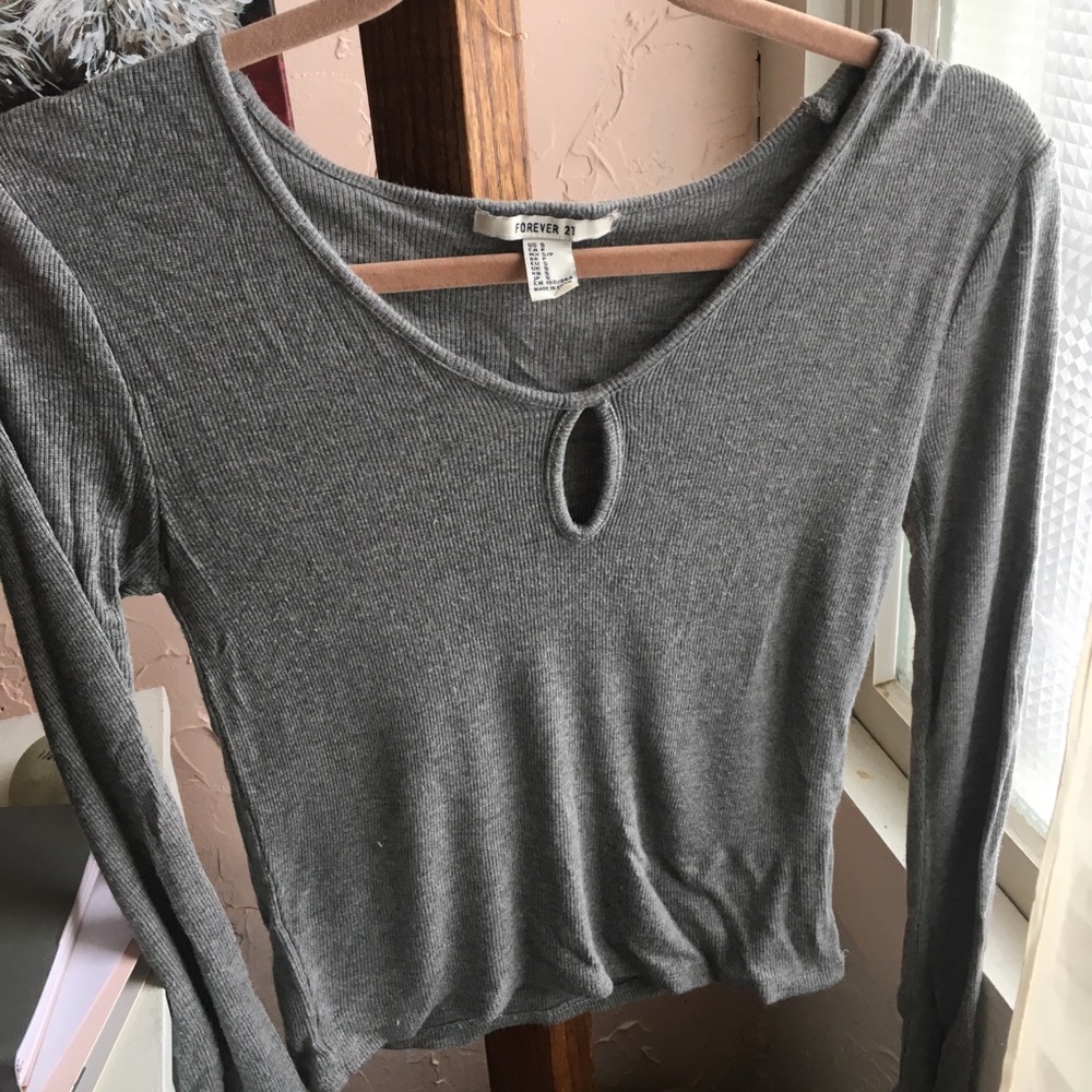 Grey keyhole shirt